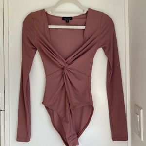TopShop Ribbed Rose Bodysuit